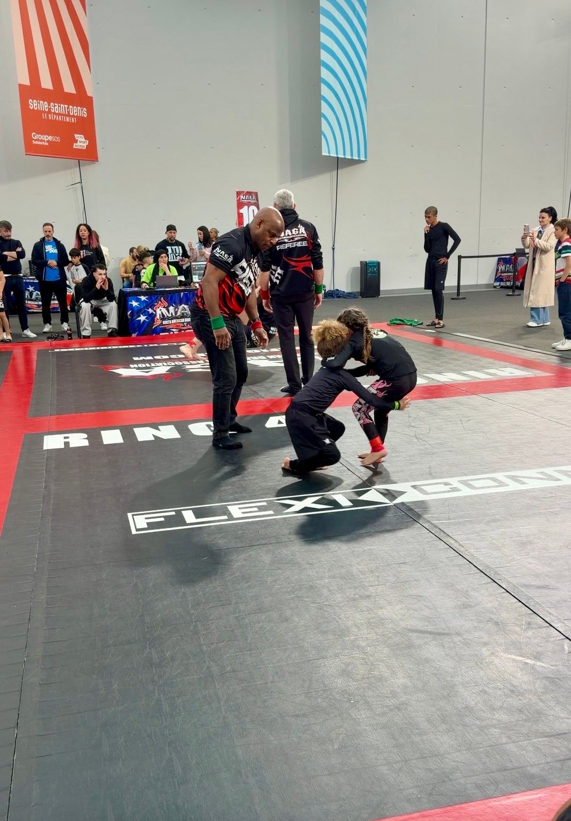 Aleyna grappling in her No-Gi match at NAGA Paris, March 2026.